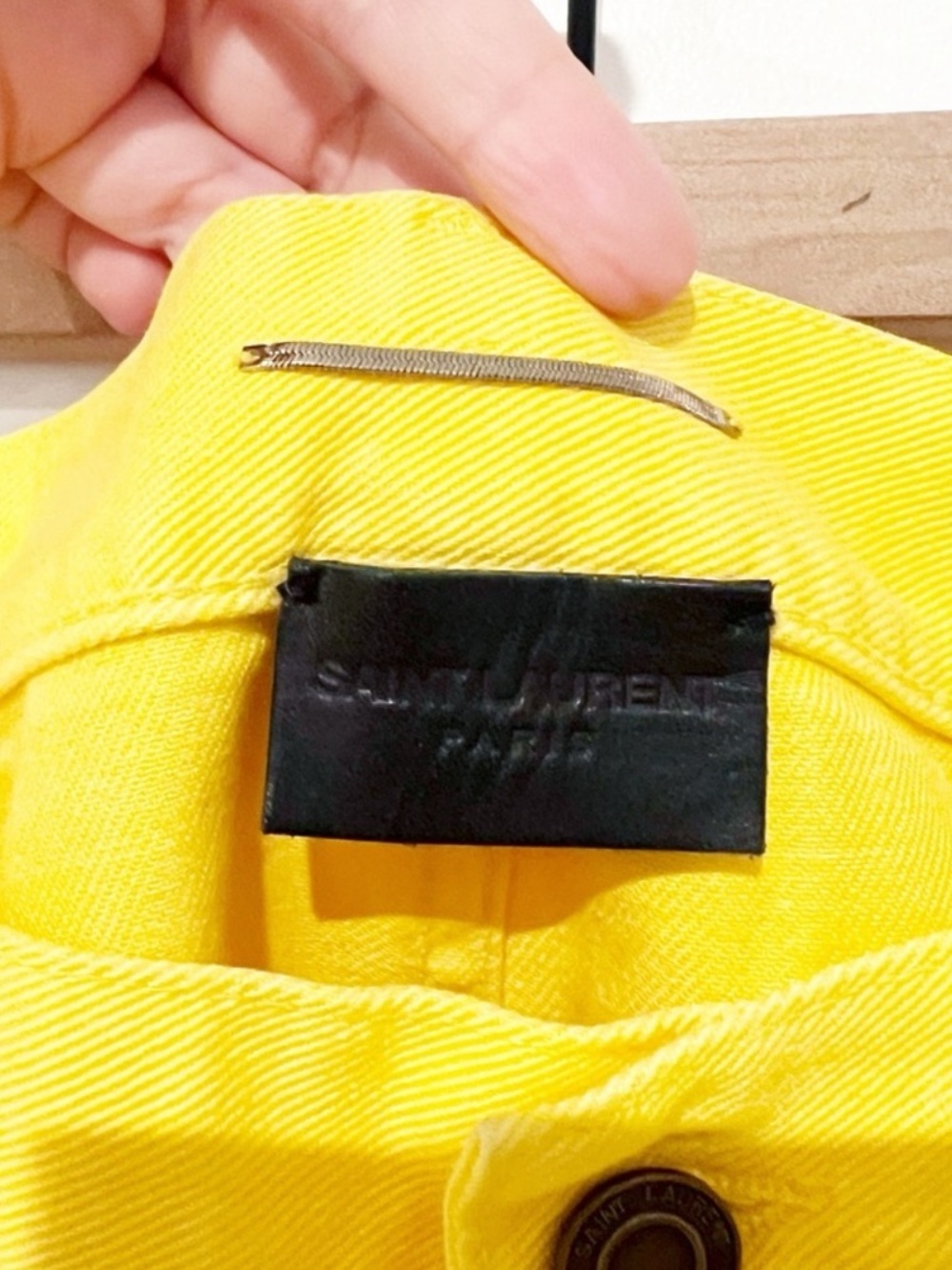 NEW Saint Laurent Men's Stonewash Denim Baggy Shorts in 7040 Bright Yellow 32 - Picture 3 of 6